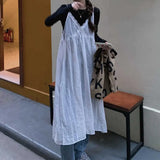 Sweet Fairy Dress Women Vintage Elegant Lace Sheer Spaghetti Strap Midi Dresses Summer Y2K Baggy See Through Sundress