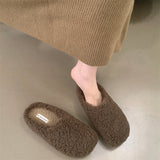 Retro Lamb Hair Plus Plush Fur Slippers Women's Bag Head Dragging Fairy Wind Lazy Cotton