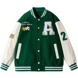 New Spring Retro Letter Embroidered Jackets Coat Men's Y2K Street Hip Hop Trend Baseball Uniform Couple Casual Loose