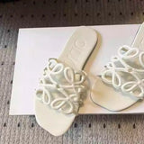 With One-Word Slippers Women's 2025 Summer New Bottom Wear Leisure Holiday Style Comfortable Beach