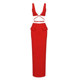 New Two Pieces Sets Sexy Tops Bandages Skirt Bodycon Clothes Celebrity Club Party Women