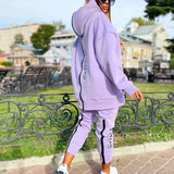 Women Elegant Zipper Sweatshirt Pullover & Elastic Waist Pants Tracksuit Casual Solid Sports Suit Autumn Winter Fleece 2pcs