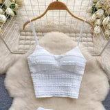 White Sling With Breast-Wear Vest Body Bm Half-Dress Skirt Set With Short Top Bottom Shirt