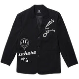 Letters Graffiti Oversized Blazer Women Jacket Coat Loose Streetwear Spring Outerwear 2021 New Korean Style Office