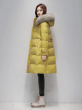 2023 Winter Down Jacket Women Natural Real Fox Fur Collar Hood Extended Thicken Long Feather Coat Water Proof