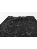 Spring Women's Irregular Long Denim Skirts Chic Print Korean Style Vintage Gothic Fashion High Waist Slim Jeans Split