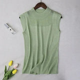 Women top women white and black shirt sexy street style Tank Tops Knitted Solid Wild ice silk knitting women clothing