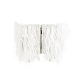 Women Sexy Top 2022 New Summer Fashion Feathers Strapless Clothing Club Party Elegant