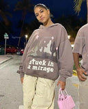 Pink Planet Foam Letter Print Hoodie Women Popular Loose Casual Couple Streetwear Men Gothic Grunge Oversized