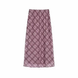 Vintage Plaid Print Maxi SkirtOutfit