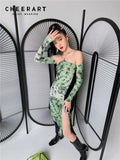 Handwriting Designer Bodycon Halter Neck Dress For Women 2022 High Fashion Patchwork Long Drawstring Slit Dress