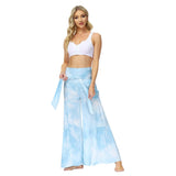 New Boho Print High Waist Belted Beachwear Loose Pants Summer Vacation Women Clothing Beach Wear Swim Suit Cover Up