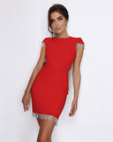 Summer Women Backless Bodycon Bandages Dress Diamonds Crystal Tassel Sexy Mini Club Celebrity Party Elegant