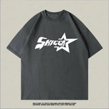 New Summer American Letter Printed Tops Tees Women Y2K Street Hip-Hop Harajuku Trend T-Shirts Couples Casual Loose