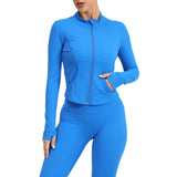 Zingj And Winter Outdoor Running Yoga Coat Women's Standing Collar Zip Sports Quick Dry Tight Long Sleeve Sports Top-Outfit