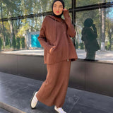2025 New Women's Solid-Color Hooded Knitwear