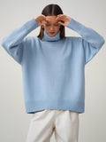 Color High Collar Sweater New Comfortable Loose Temperament Pullover In Autumn Winter 2022 Oversized Sweater Women