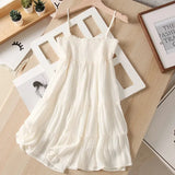 Women Sexy Sling Dress Summer Spaghetti Strap Sleeveles Chic Sweet Mini Dresses Vacation Beach Party