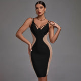 Dress 2022 New Women's Black Bodycon Dress Elegant Sexy Mesh Insert Evening Club Party Dress High Quality Summer