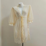 Women Spring And Autumn Thin Mesh Long Sexy Long Sleeve Bathrobe Pyjamas Women Summer Lace Morning Robe