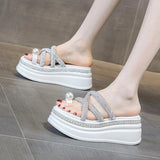 Zingj Bottom Slippers Female Summer Wear 2024 New Temperament Net Red Super Fire Increased With Cake