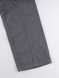 Washed Pocket Solid Cargo Pants- Outfit
