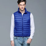 New Winter Men Down Vest Ultra Light 90% White Duck Down Outwear Sleeveless Warm Slim WaistCoat Black Wine