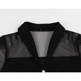 New Arrival Women Solid Black Mesh Blouse Short Sleeve Casual Shirt Women's Korean BF Style Chic Tops Feminina Blusa