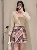 High Waist Plaid Mini Skirt- Outfit