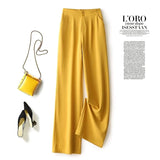 Fashion Loose Office Lady Wide Leg Pants Casual Korean Women Elastic High Waist Straight Trousers Summer Suit Pants