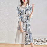 Aesthetic Sexy Chic Print Long Dress Women Long Sleeve Elegant Fashion Vestidos De Fiesta Vintage Korean Style Robe