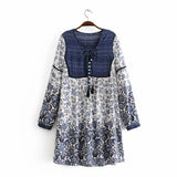 Queens Women Floral Print Sleeve Beach Long Bohemian Mini Dress Ladies V Neck Summer Rayon Boho