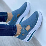 New Large-Size Casual Single-Shoe Women Fly Weave Slope And Magic Sticker Mesh