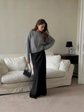 Autumn And Winter Hot Sale Thick Short Round Neck Solid Color Sweater Bum Basic Women's