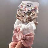 Pcs/set Cotton Linen Plaid Bowknot Hair Clips For Cute Girls Floral Handmade Hairpins Barrettes Headwear Kids Hair