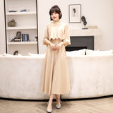 Evening Dress Woman 2025 New Winter Banquet Elegant Temperament Famous Slim Dress Mid-Long Evening
