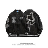 Embroidery Eyeball Woman Jacket Loose Baseball Uniform Purifying Coat HighStreet men Tops Flocking Winter