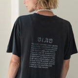 Biker Graphic Tees Tops Women Summer Distressed Letter Washed Oversized T-shirts Tees Fashion Street Tee Clothing