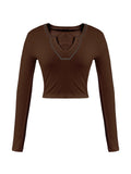 Long Sleeve Ribbed Crop Top- Outfit