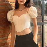 Zingj Spring Ins New Sexy Sweet French Court Style Bubble Sleeve Short Jacket