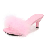 Three-Dimensional Flowers Slippers Summer Transparent Sandals Beach Shoes Thin High Heels Walk Show Crystal Party Women