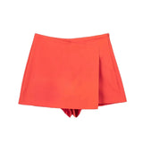 Solid High Waist Skort-Outfit