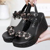 Zingj Summer 2024 Flower Fish Mouth Muffin Thick Platform Versatile Waterproof Platform