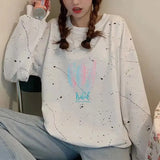 Sweatshirt Women Fashion Y2k Pullover Streetwear Gothic White Black Hoodies Men Clothes Vintage Harajuku Oversized
