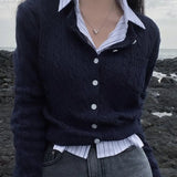 Vintage Cable Knit Slim Knitted CardiganOutfit