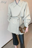 Spring Autumn Elegant Chic Trench Coat for Women with Raglan Sleeve Belt Double Breasted Luxury Designer Clothes