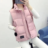 Autumn Korean Fashion Thicken Waistcoat Women Sleeveless Patchwork Female Jacket Mujer Tanks Street Wear Coats New