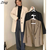 Preppy Style Casual Blazers Women Streetwear Young Girls All-match Chic Fashion Simple New BF Design Outerwear Ins