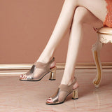 Mouth Wearing Sandals Outside The Women 2025 Summer New Patentable Thick And Hollow Net Yarn High And Cold