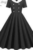 Women Elegant Vintage Midi Dress Sexy Solid Patchwork A-line Vestidos Party dress Robe